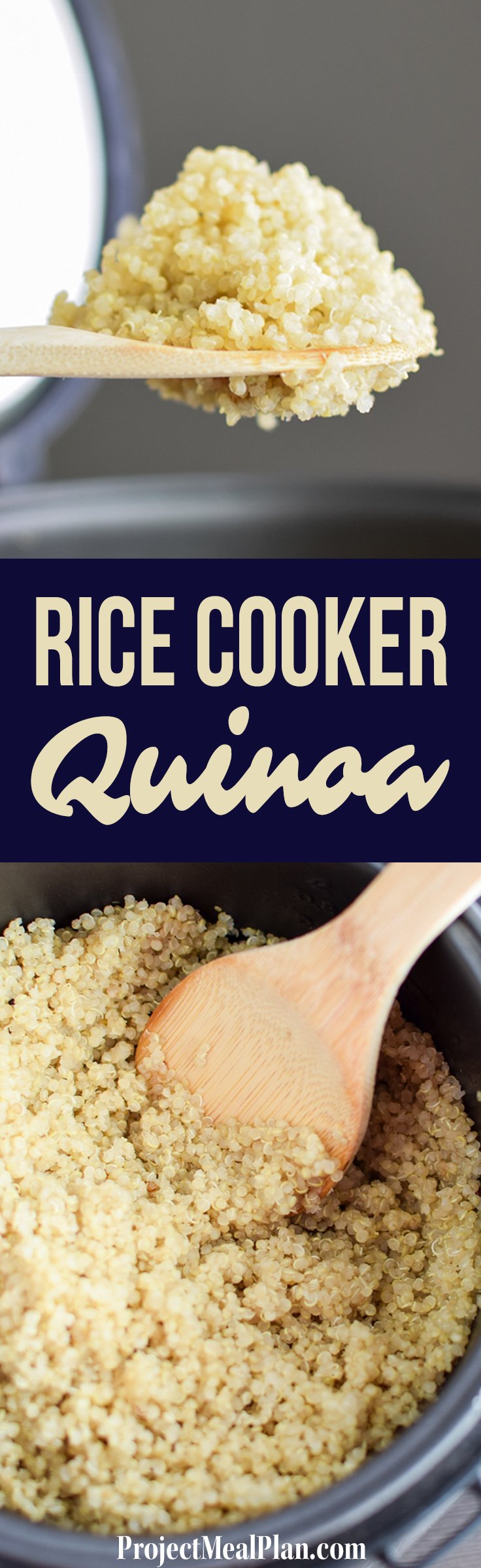 How to Cook Quinoa in the Rice Cooker - A simple explanation of how to make the EASIEST quinoa ever, in your rice cooker! - ProjectMealPlan.com