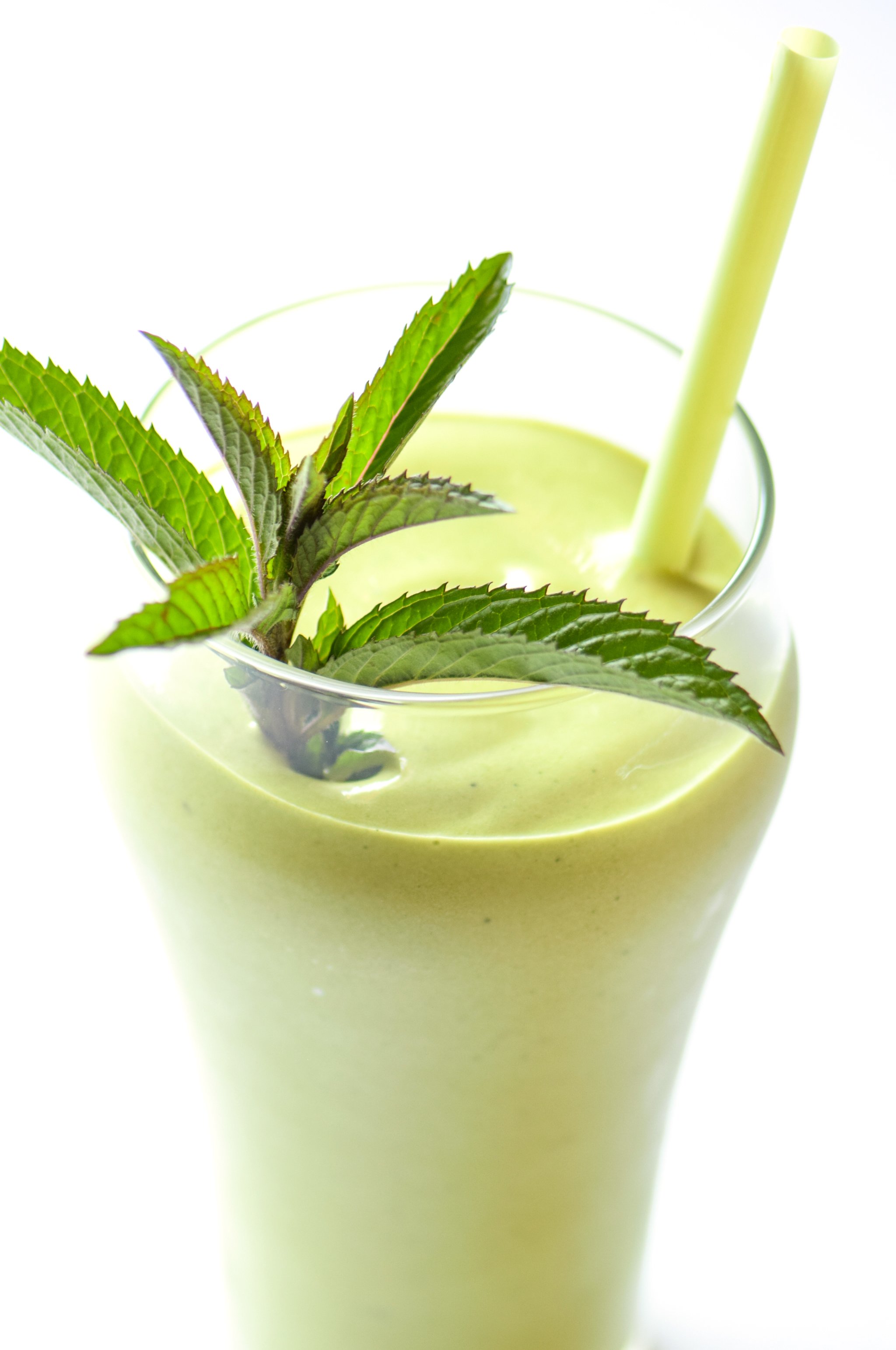 Creamy Avocado Mint Green Smoothie Recipe - Overflowing with fruits, veggies, and fresh minty goodness, like a summer shamrock shake! - ProjectMealPlan.com