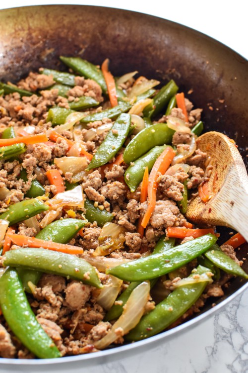 Meal Prep Ground Turkey Snap Pea Stir Fry Rice Bowls - Project Meal Plan