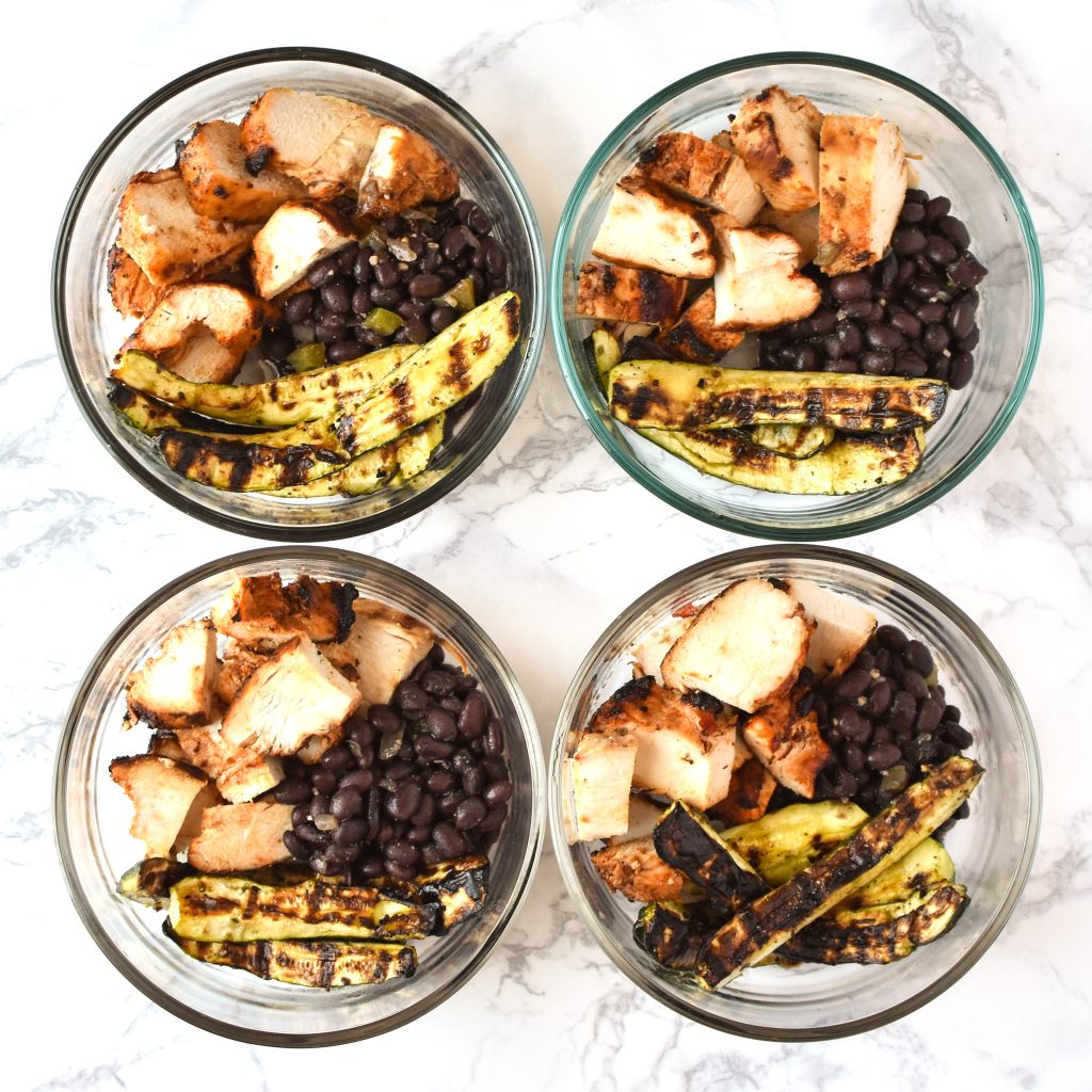 Meal Prep Chipotle Grilled Chicken with Seasoned Black Beans and