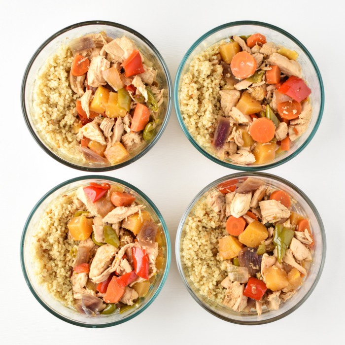 Meal Prep Slow Cooker Chicken Teriyaki Quinoa Bowls Project Meal Plan