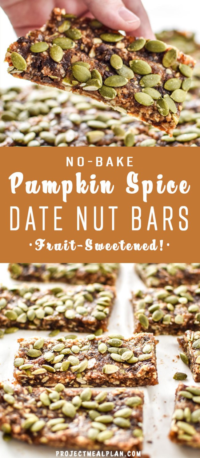 No Bake Pumpkin Spice Date Nut Bars Project Meal Plan 