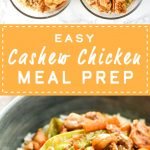 Easy Cashew Chicken Meal Prep - Toasted cashews, snow peas, carrots and juicy chicken in a garlicky cashew sauce - pair with rice for a super simple take-out style meal prep! - ProjectMealPlan.com