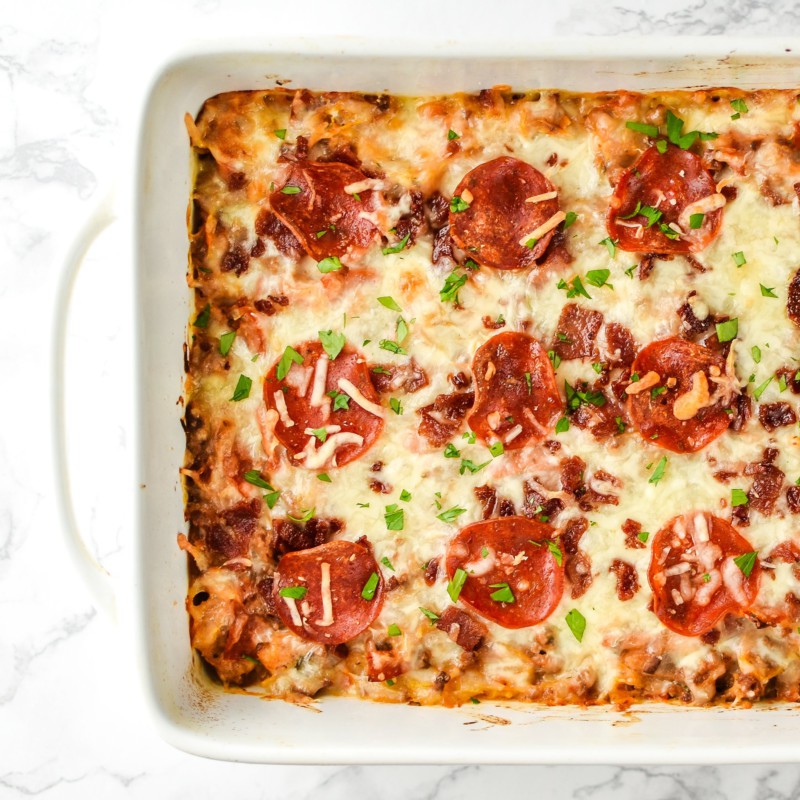 Meat Lover's Spaghetti Squash Pizza Casserole Project Meal Plan