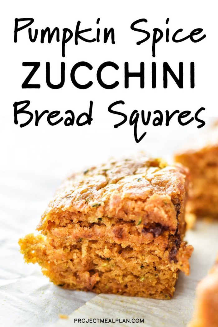 Pumpkin Spice Zucchini Bread Squares Project Meal Plan