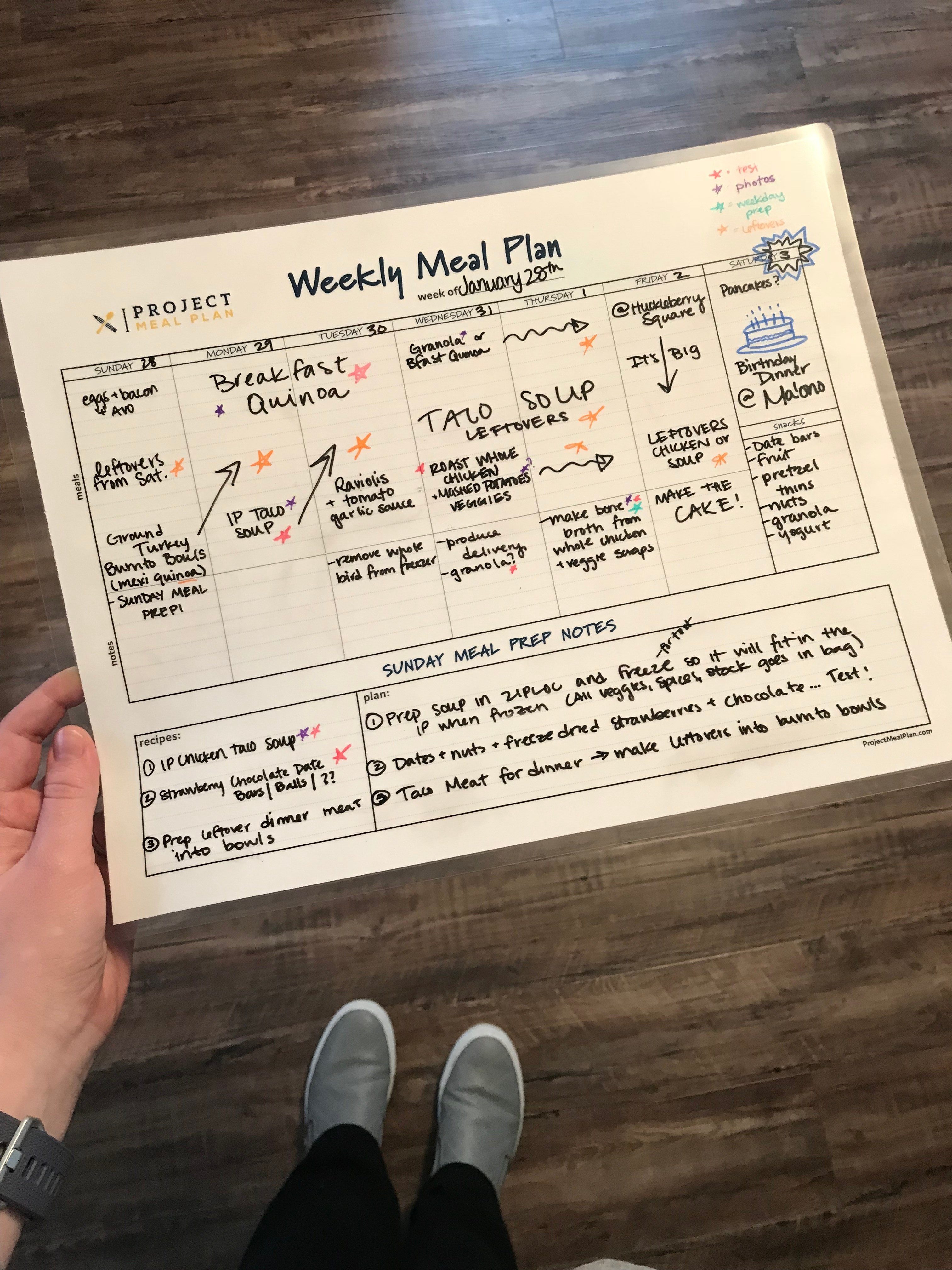 Holding a Weekly Meal Planning Printable