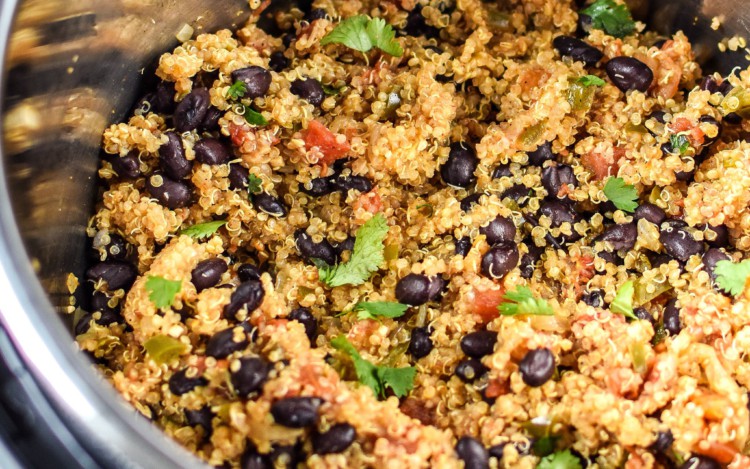 Cooked Mexican Quinoa in the Instant Pot.