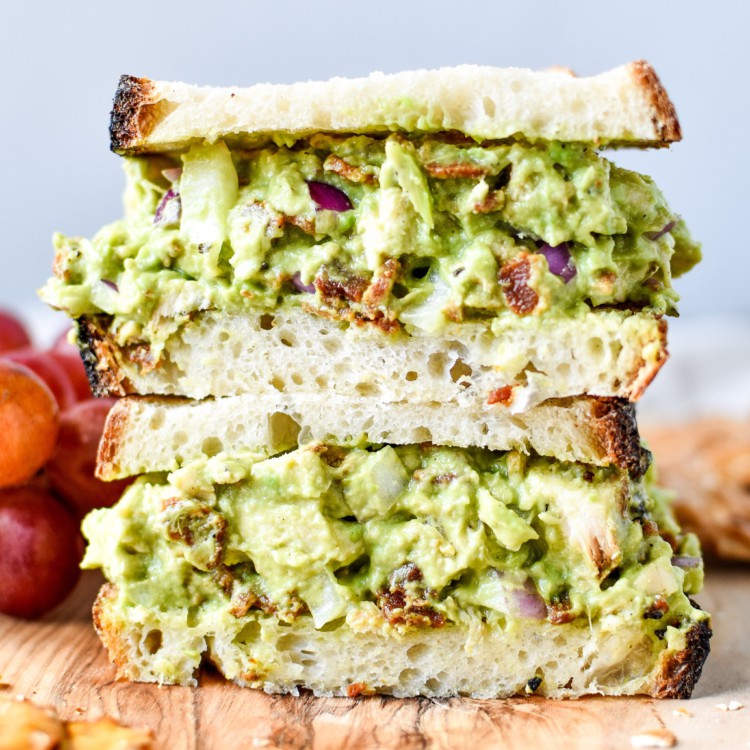 Chicken Bacon Avocado Salad Sandwich