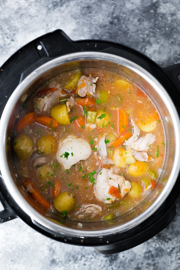 Instant pot tuscan chicken stew from sweet peas and saffron