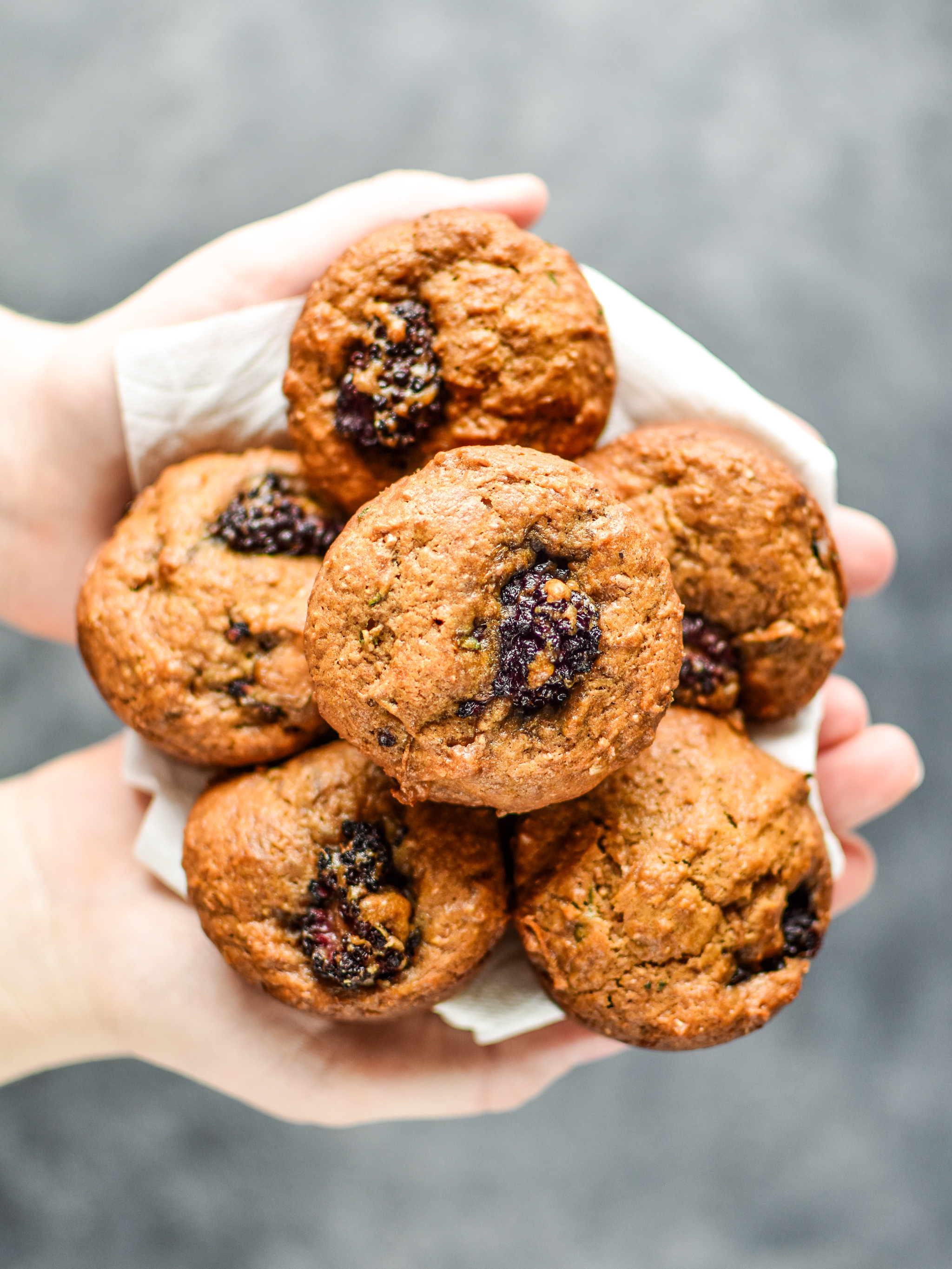 A fresh batch of blackberry bran muffins.