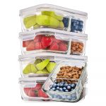 2 compartment glass meal prep containers.