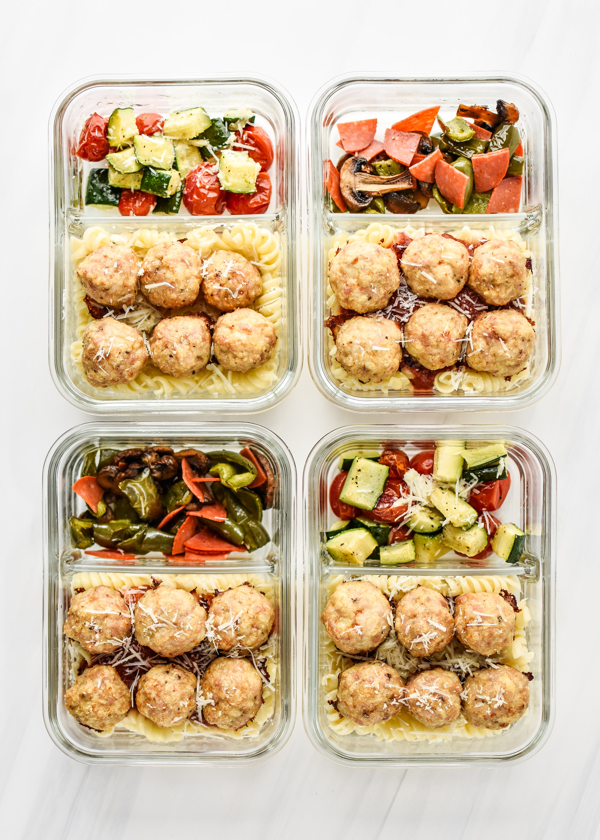 Chicken Meatballs Two Ways Meal Prep Lunches - Project Meal Plan