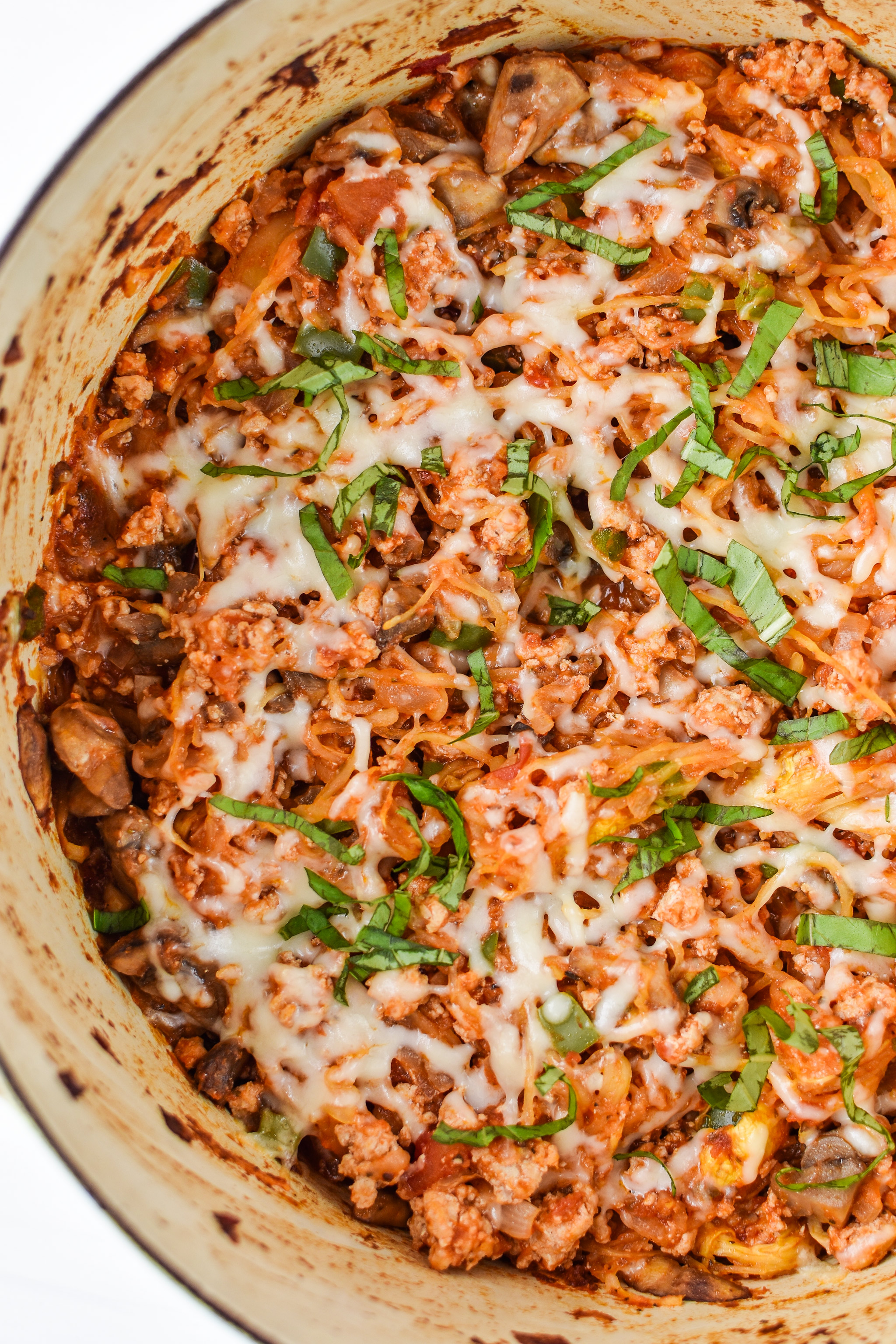 Spaghetti Squash Spaghetti Bake fresh from the oven