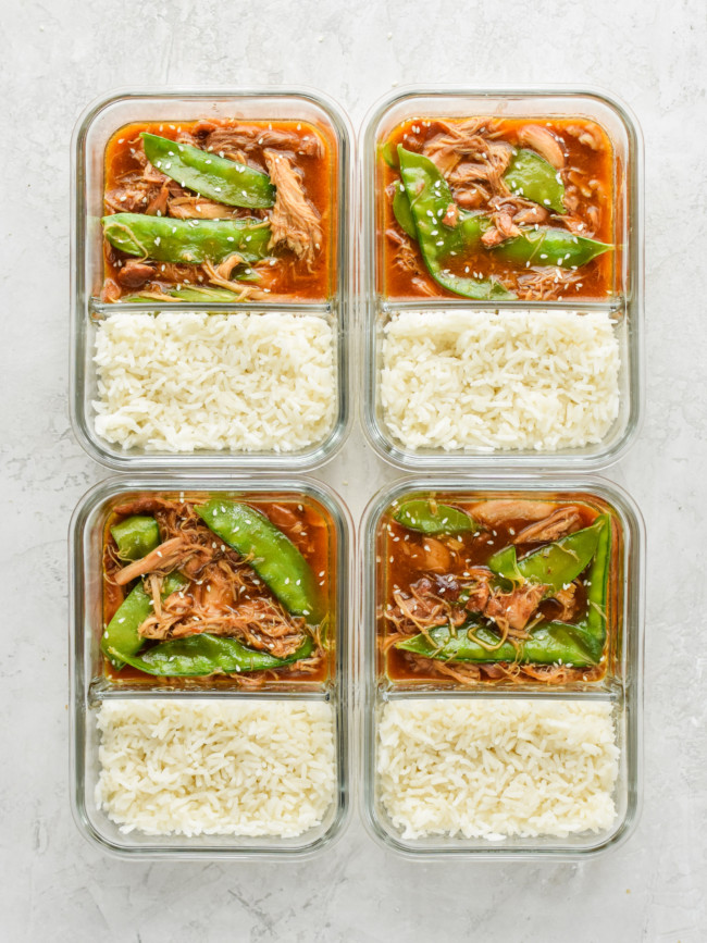 Instant Pot Honey Garlic Chicken Meal Prep Bowls - Project Meal Plan
