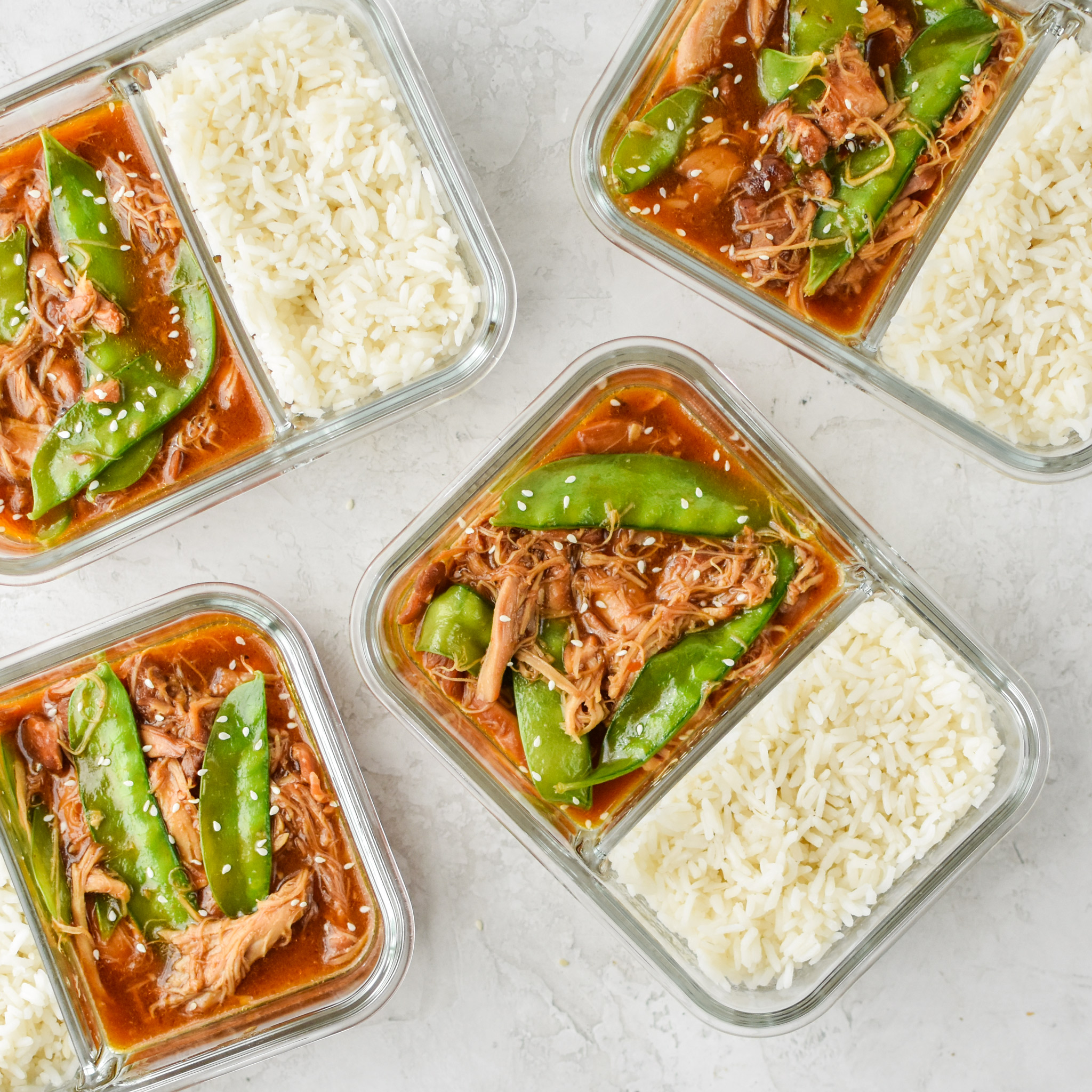 Instant Pot Honey Garlic Chicken Meal Prep Bowls - Project Meal Plan