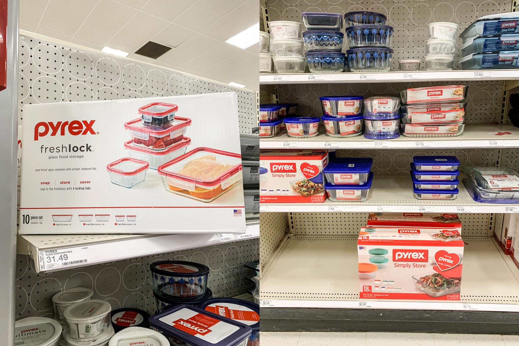Some Pyrex containers available at my local Target.