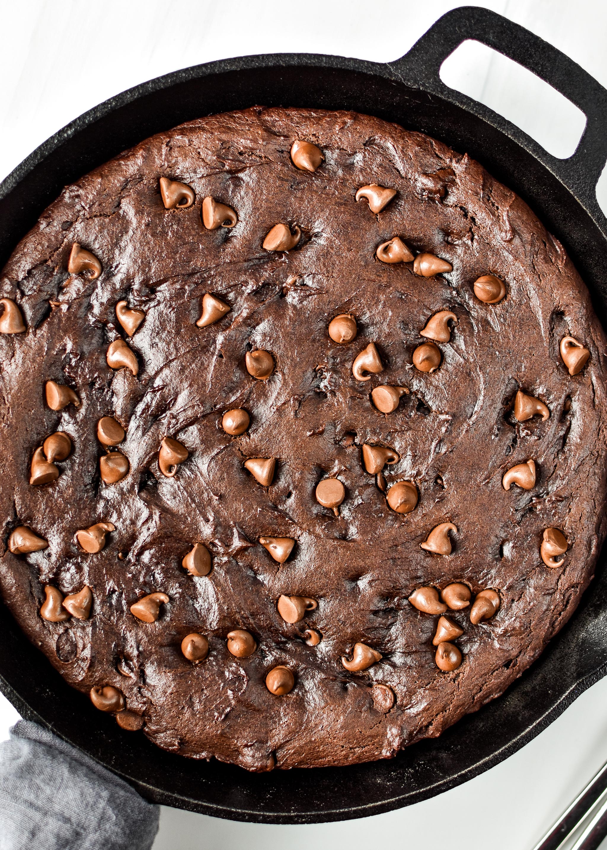 Sweet potato brownie skillet fresh from the oven