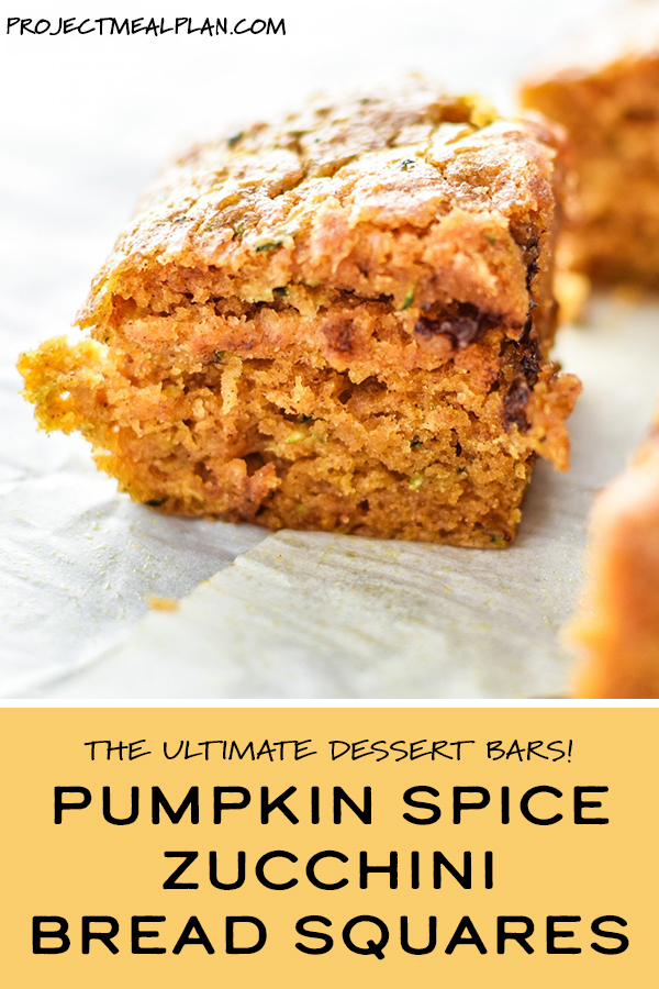 Pumpkin Spice Zucchini Bread Squares Project Meal Plan