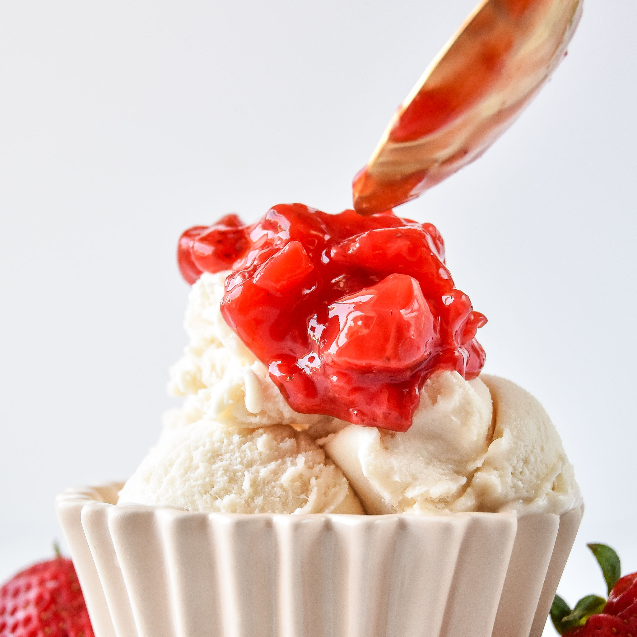 Topping options in an ice cream store: In this arrangement, people are