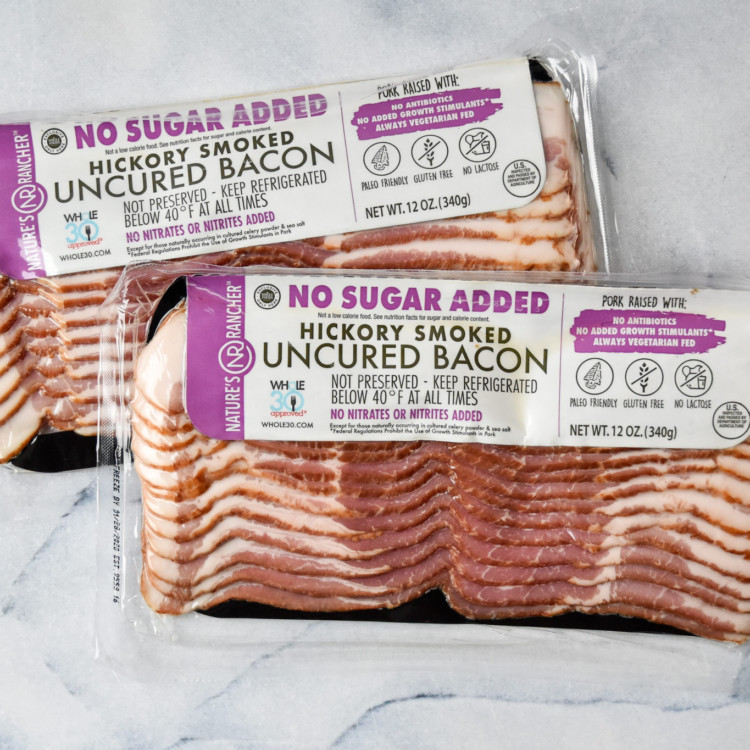 bacon in the package.