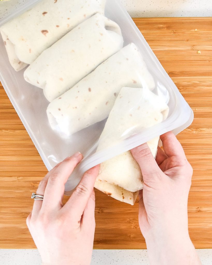 freezing breakfast burritos for later