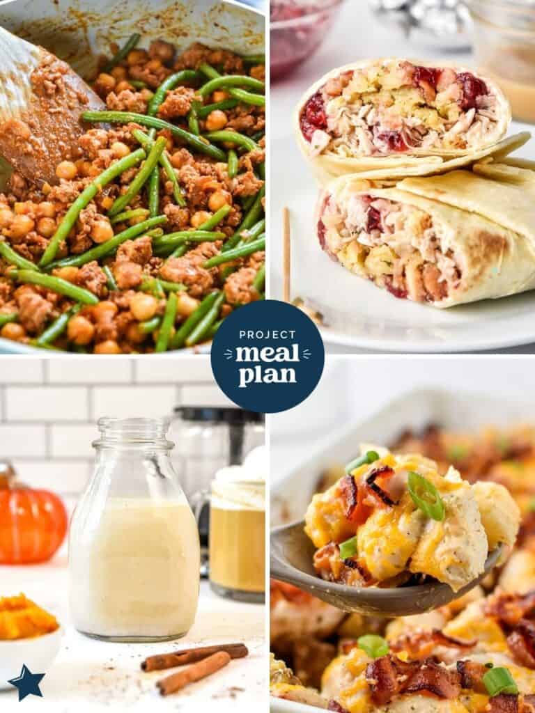 collage of fall recipes.