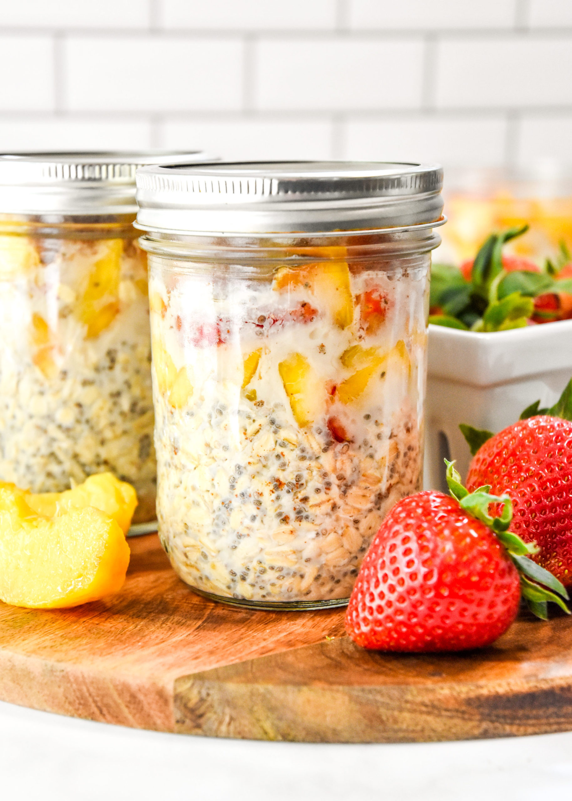 Overnight Oats Container with Lids (Set of 4) plus the Spoon - Perfect for  meal prep and breakfast on the go, Oatmeal Container To-Go, Overnight Oats