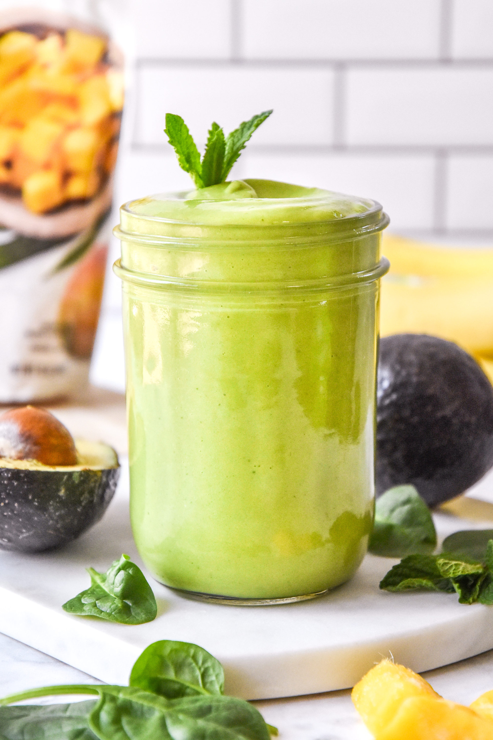 Creamy Avocado Mint Green Smoothie - Project Meal Plan