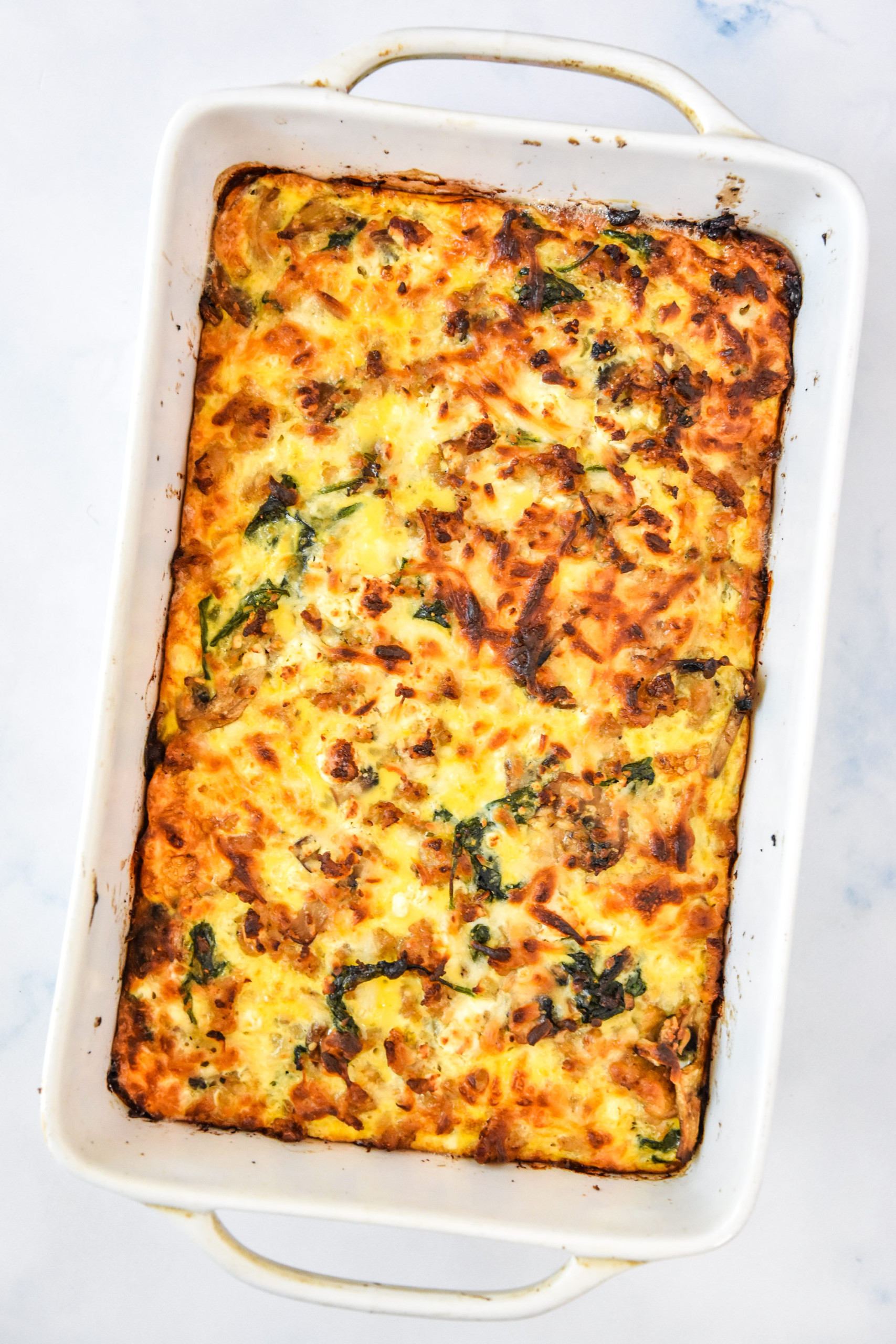 Spinach Feta Chicken Sausage Breakfast Casserole - Project Meal Plan