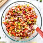 Make-Ahead Vegan Chickpea Salad in a large glass bowl.