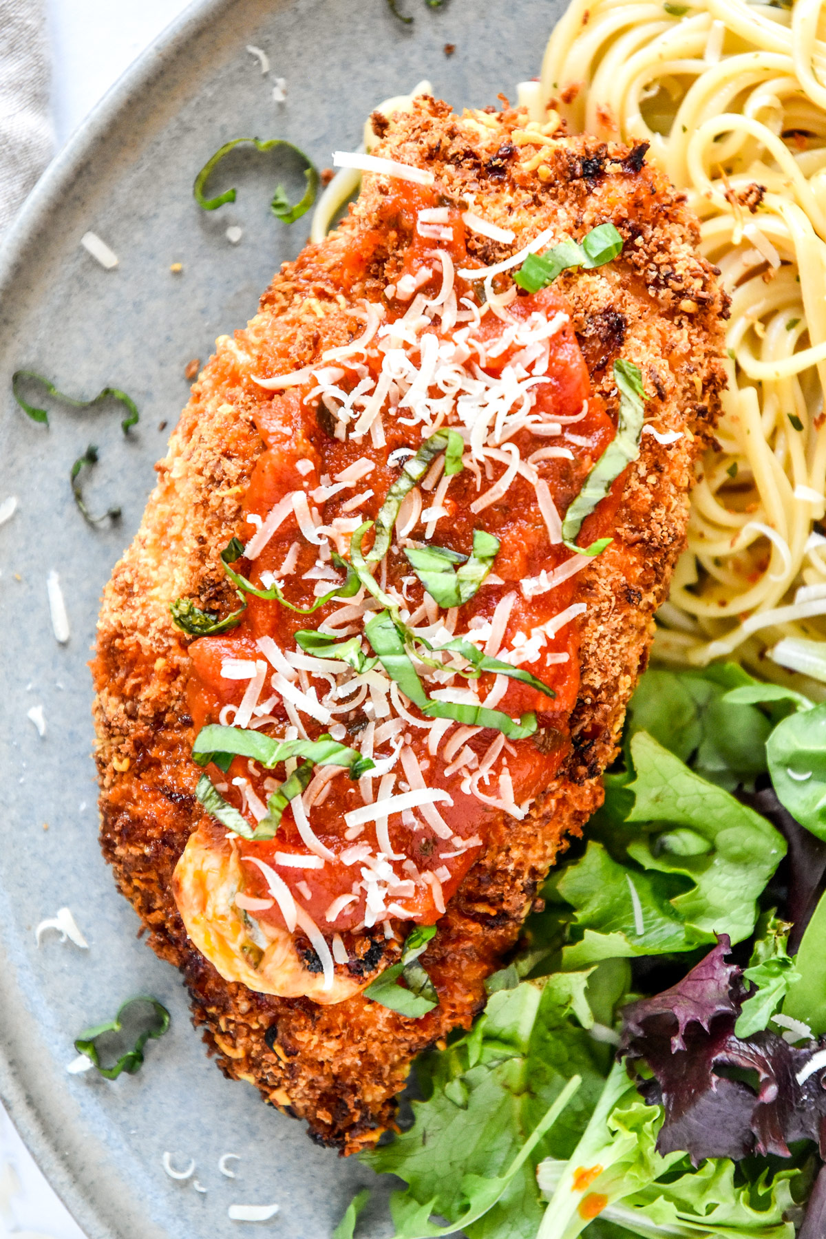 Air Fryer Stuffed Chicken Parmesan