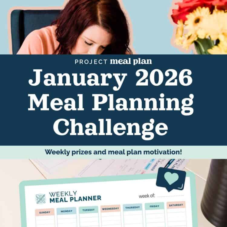 January 2026 meal planning challenge cover with text.