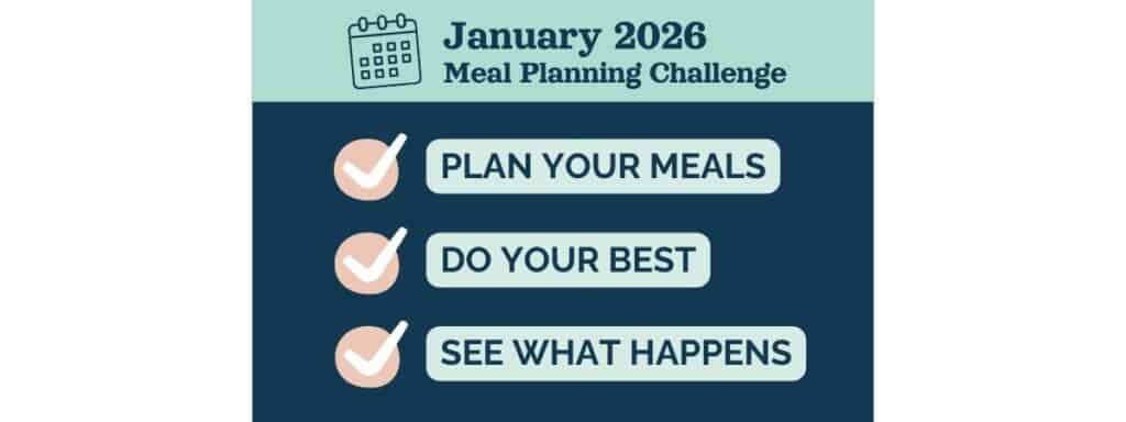 january 2026 meal planning challenge steps graphic.