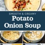 decorative pin image for Creamy Potato Onion Soup.