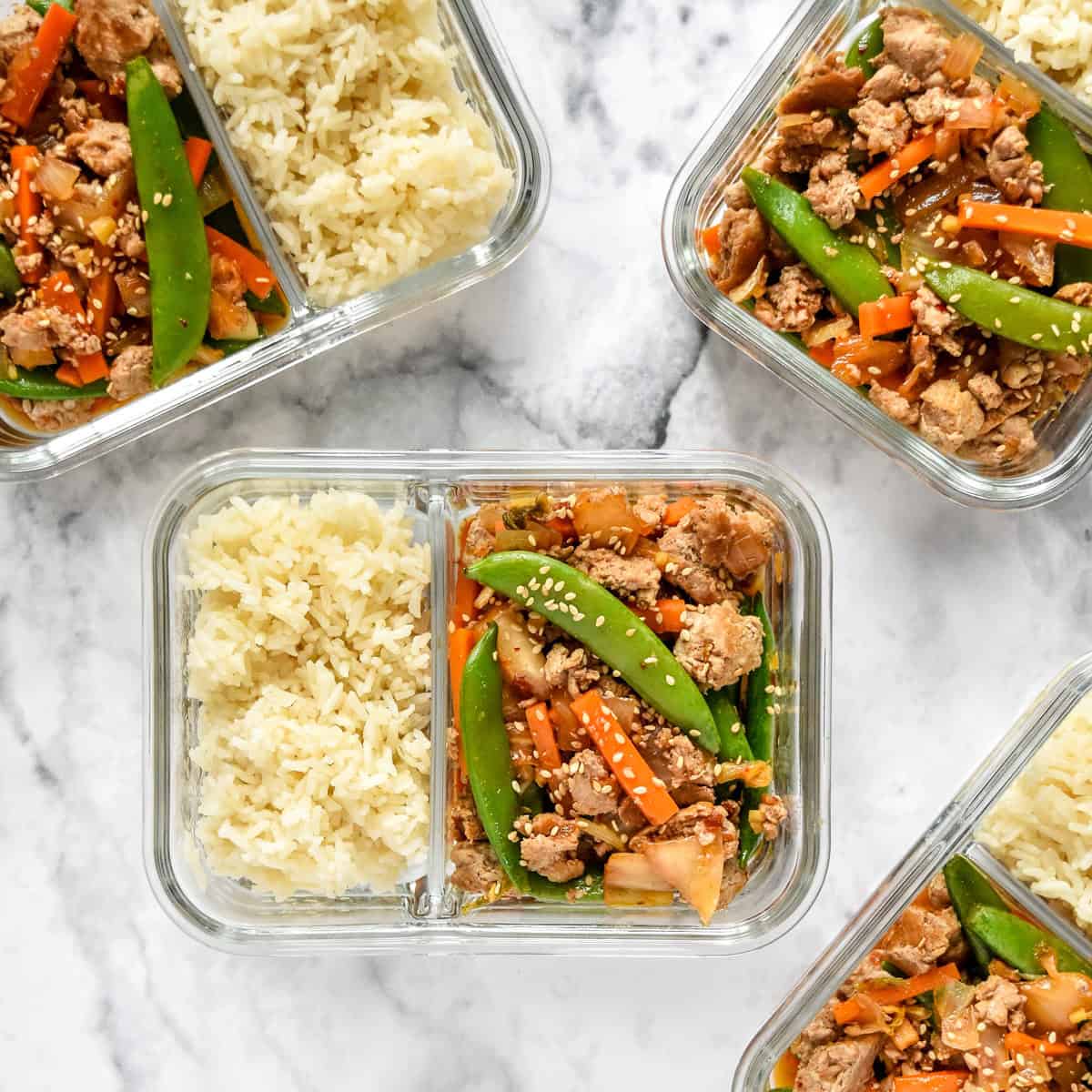 Meal Prep Ground Turkey Stir Fry Bowls