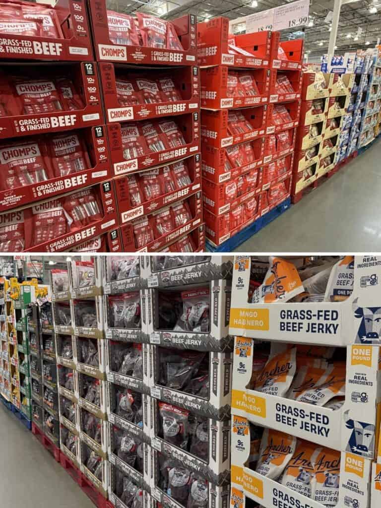 jerky and meat stick aisle at costco.